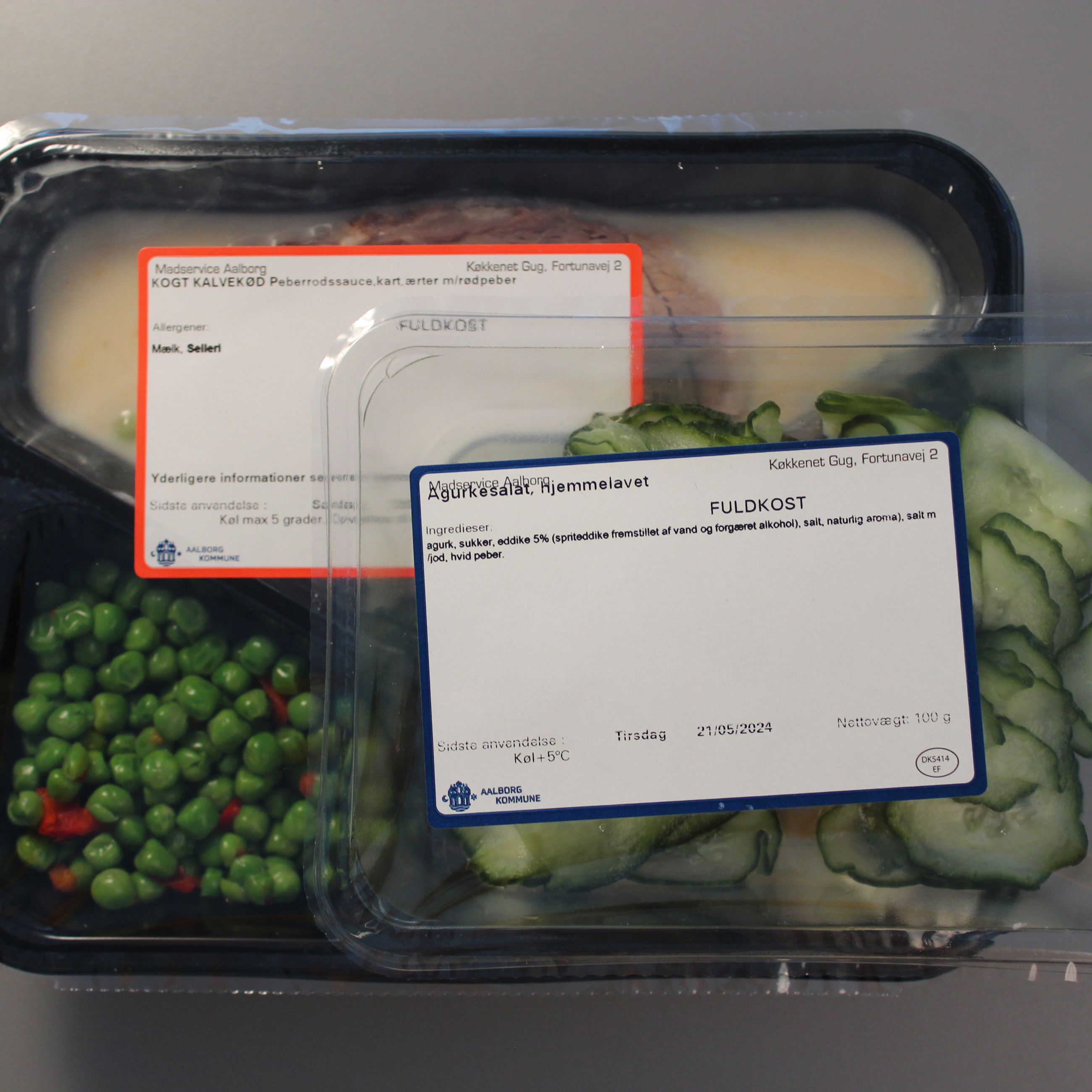 Eksempel på bakke med mad